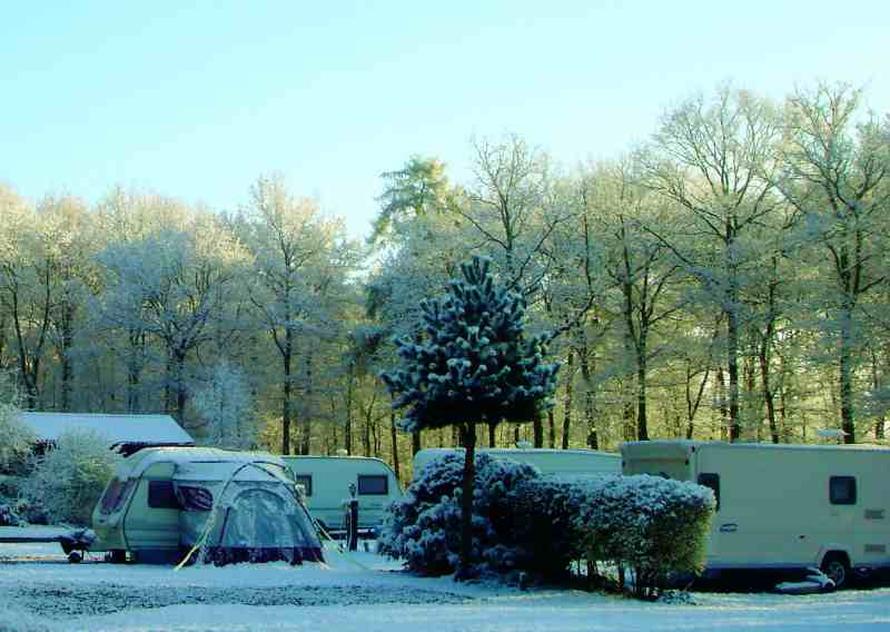 Somers Wood Caravan Park in snow