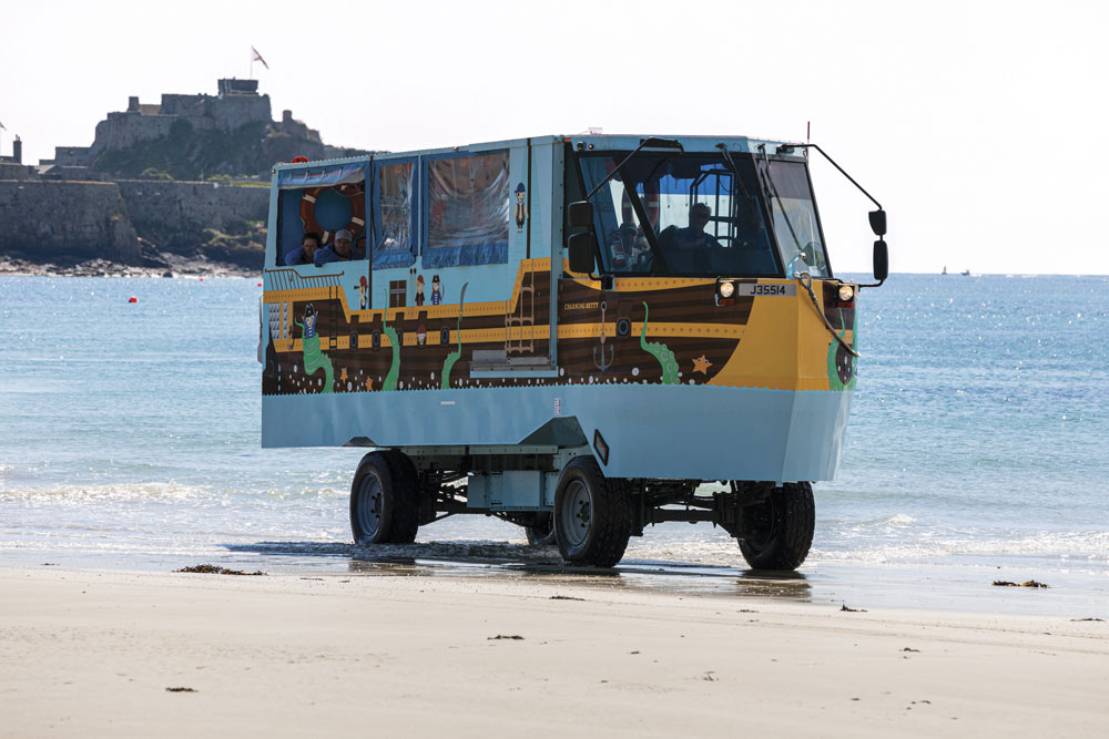 An amphibious vehicle in Jersey