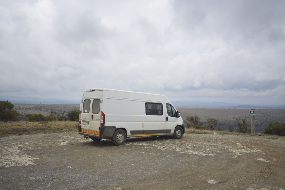 A campervan parked in the Kruger National Park in South Africa