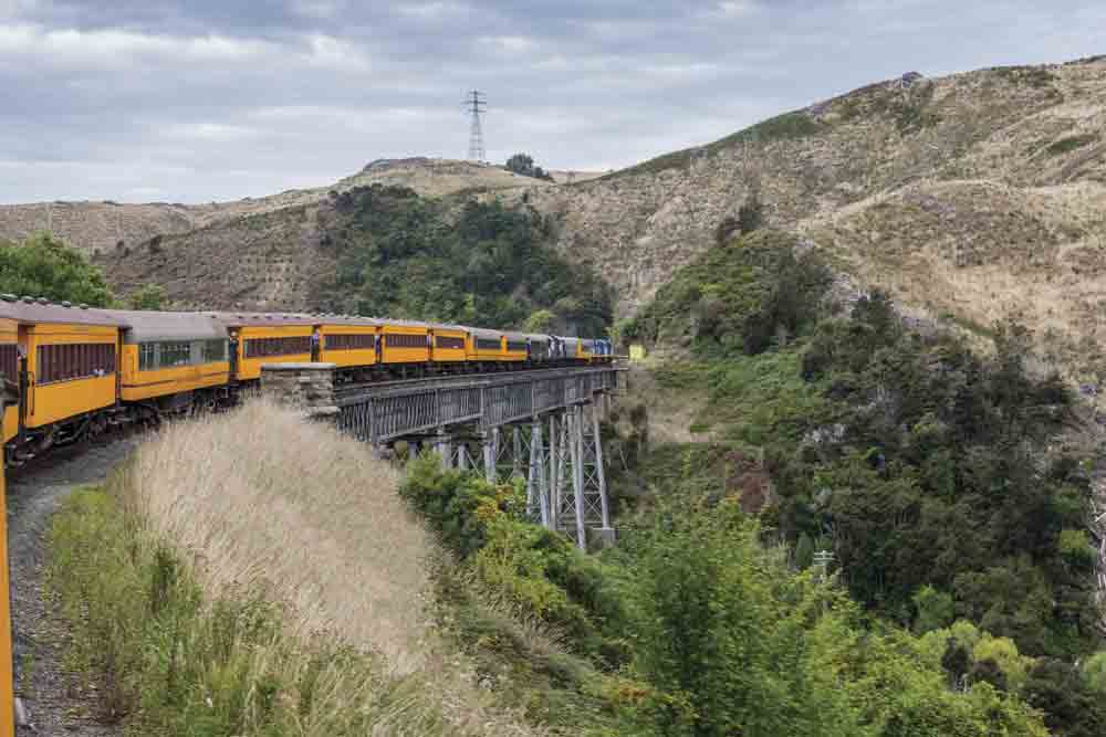 Image of a train in Dunedin, New Zealand