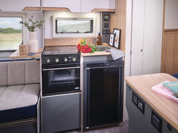 The kitchen inside the Bailey Discovery D4-4