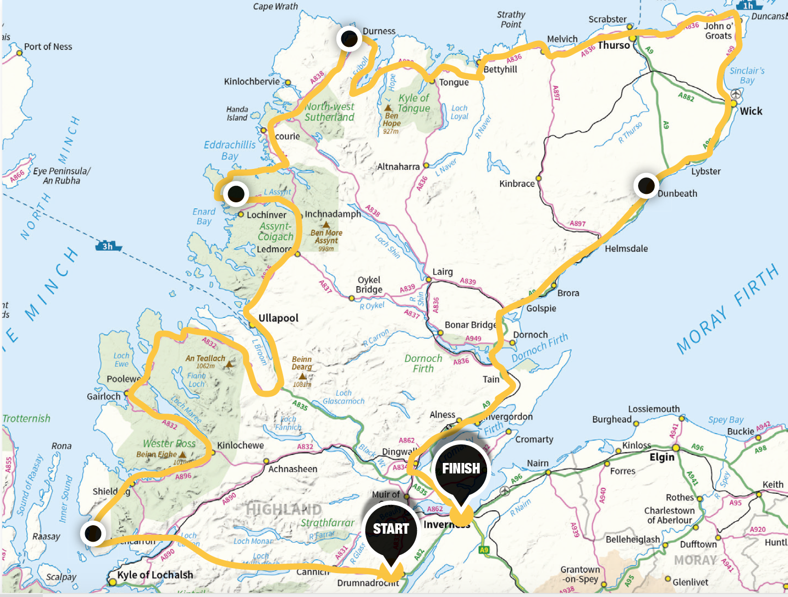 A map of the North coast 500