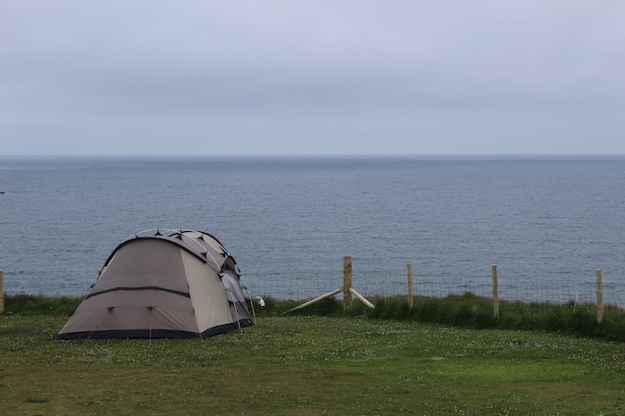 Tent overlooking the sea