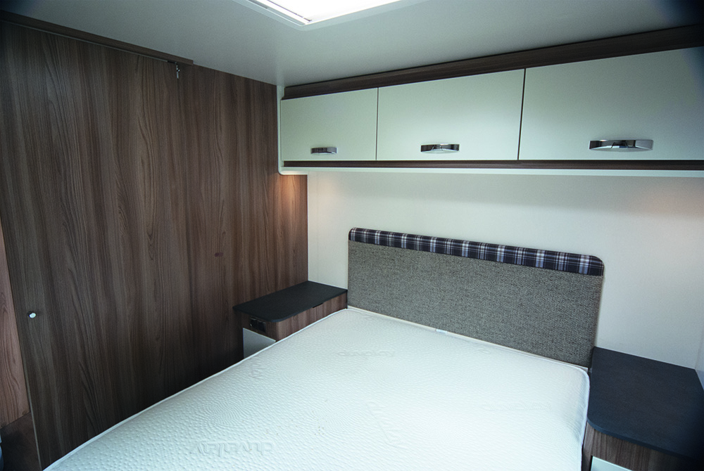 The Sprite Super Quattro EB, with an island bed and rear shower room