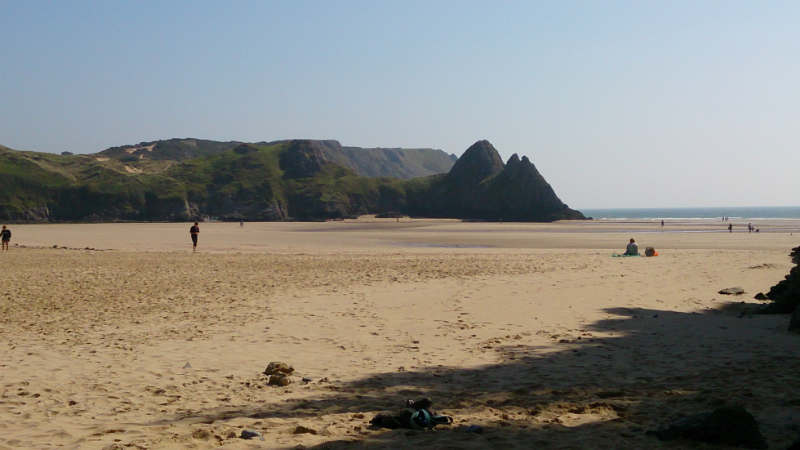 Sunny beach in the Gower