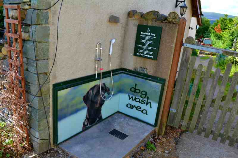 dog shower at Castlerigg campsite