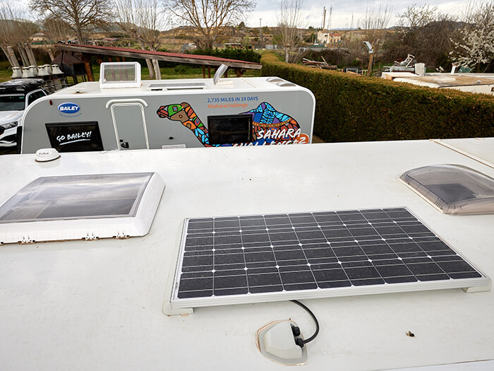 Solar panels on the Bailey sahara challenge
