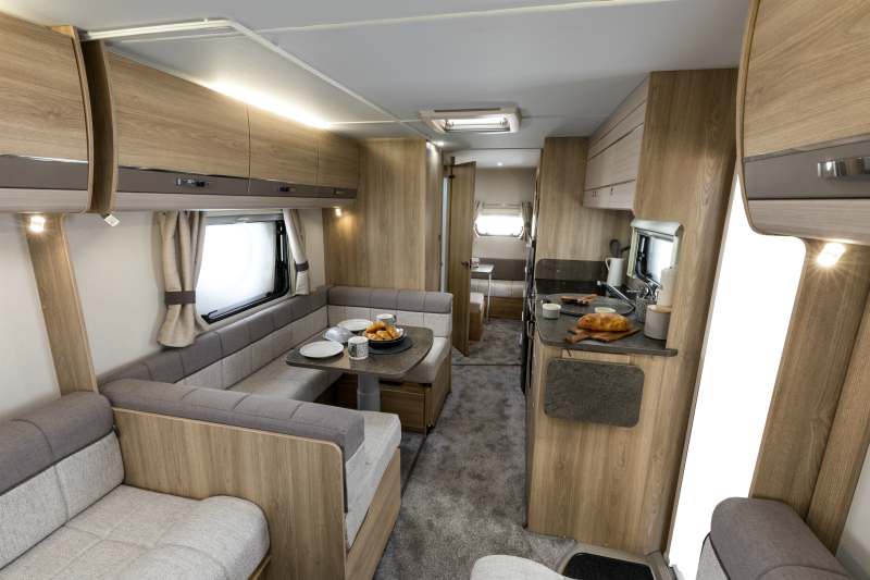 Caravans with a side dining area