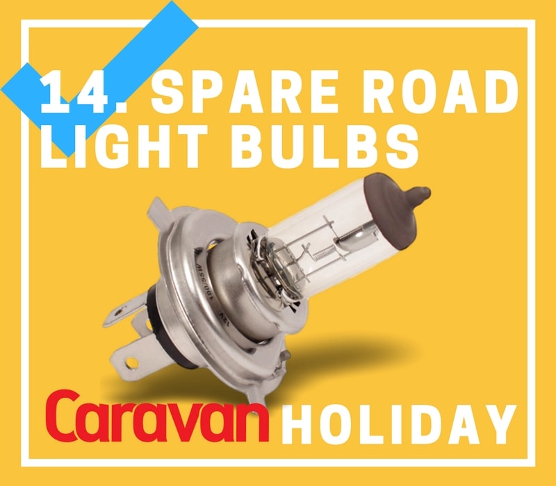 Spare road light bulbs for the caravan