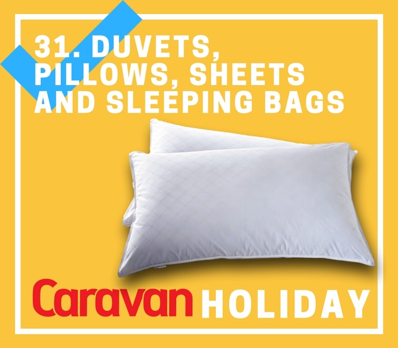 Duvets, pillows, sheets and sleeping bags