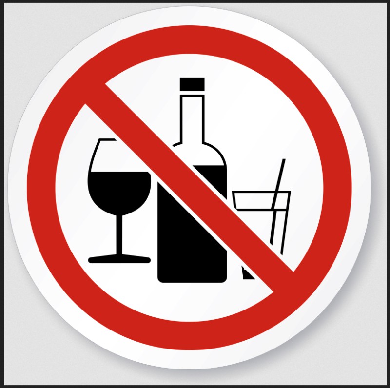 no booze