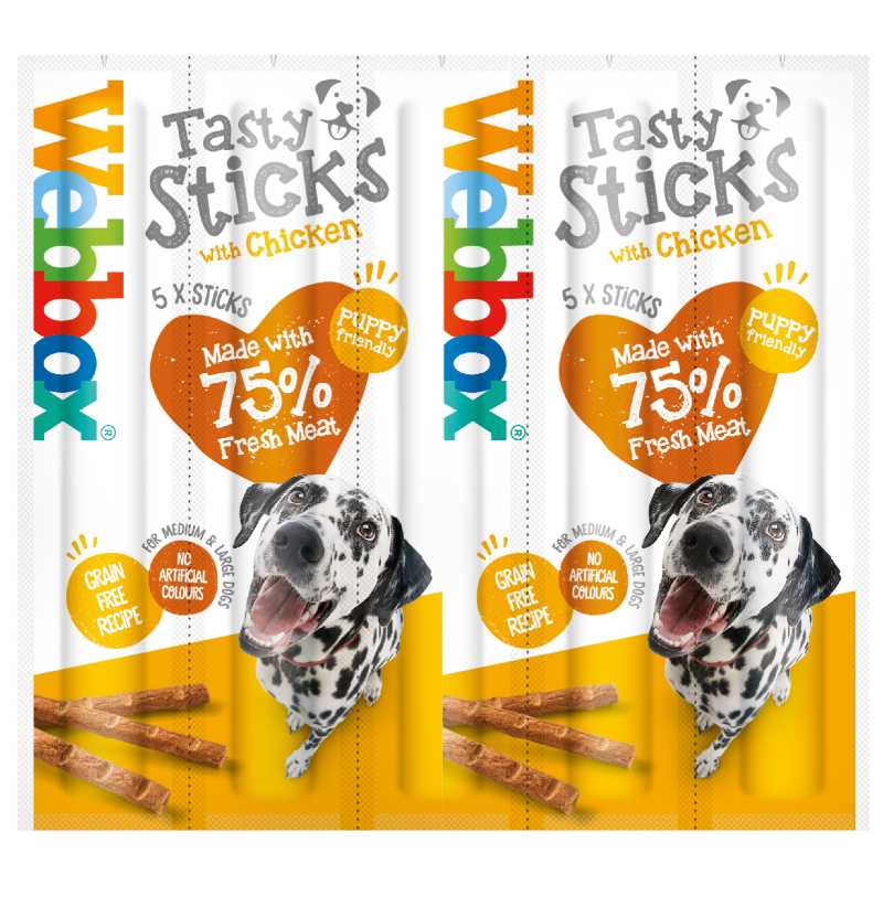 Webbox Tasty Sticks Dog Treats, Beef or Chicken