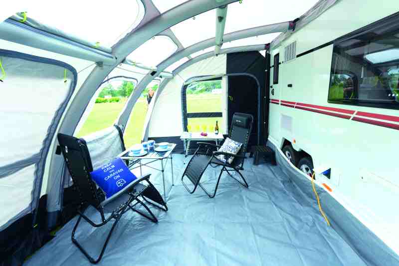 Inside the Prima Deluxe Infinity air awning