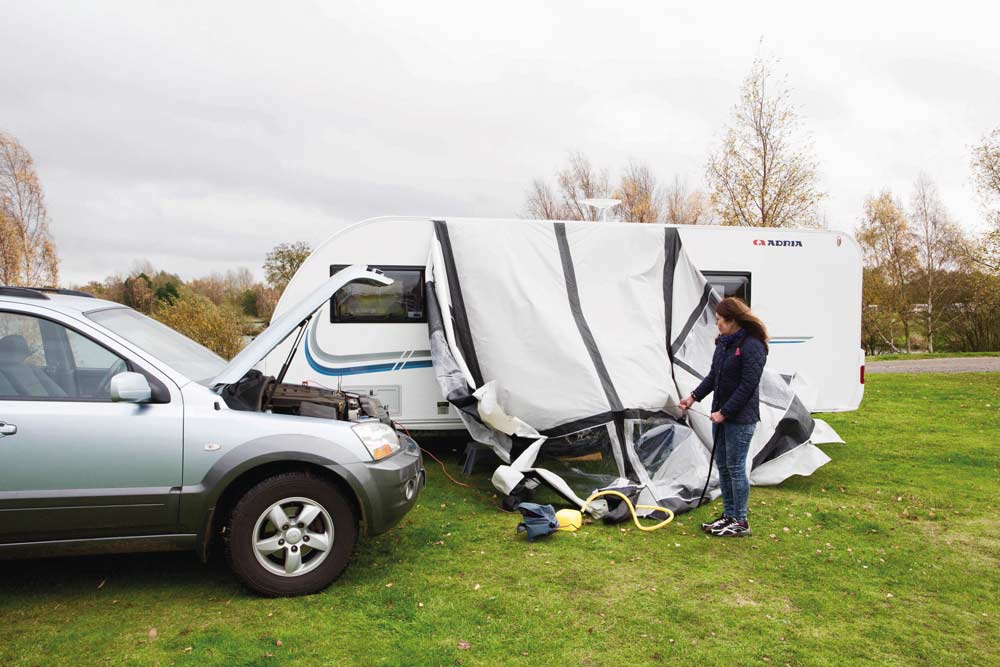 setting up an air awning