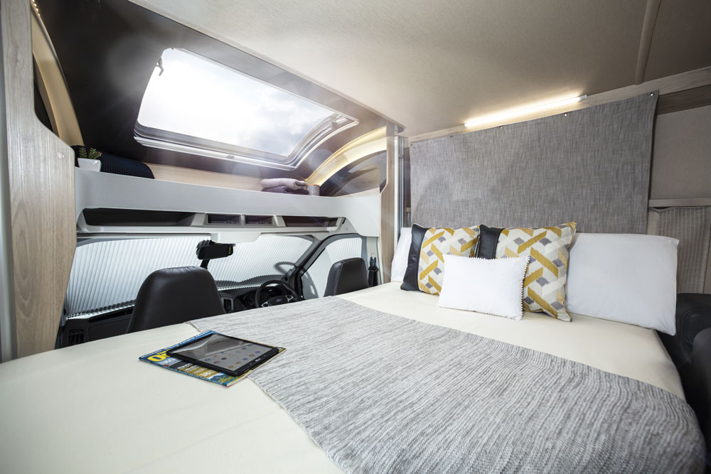 The double bed in the Auto-Trail Tribute F-70 motorhome