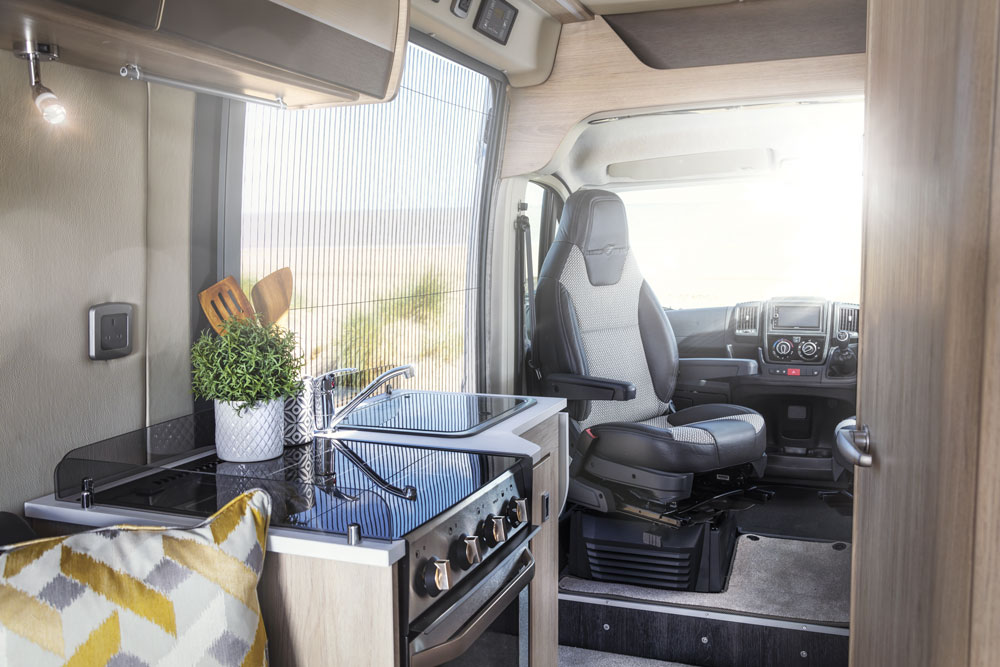 The kitchen in the Auto-Trail Tribute 600 motorhome