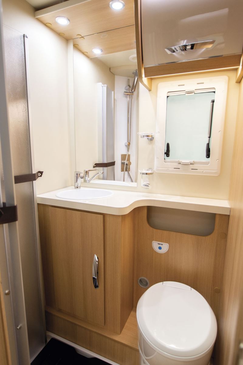 The washroom in the McLouis Fusion 331 motorhome