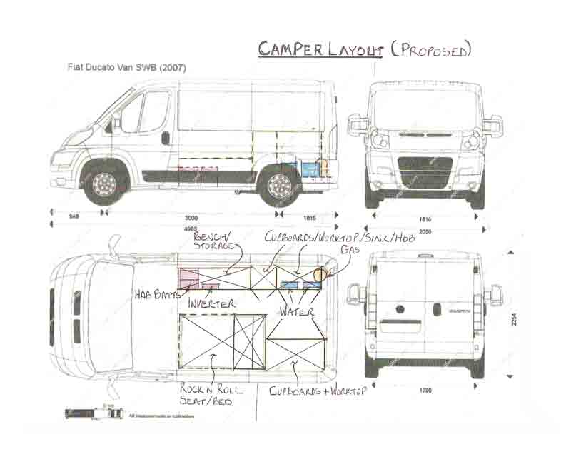 Design plan for campervan furniture