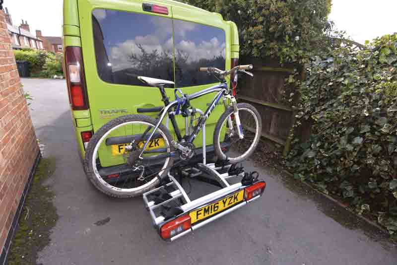 Image of a towbar-mounted bike rack