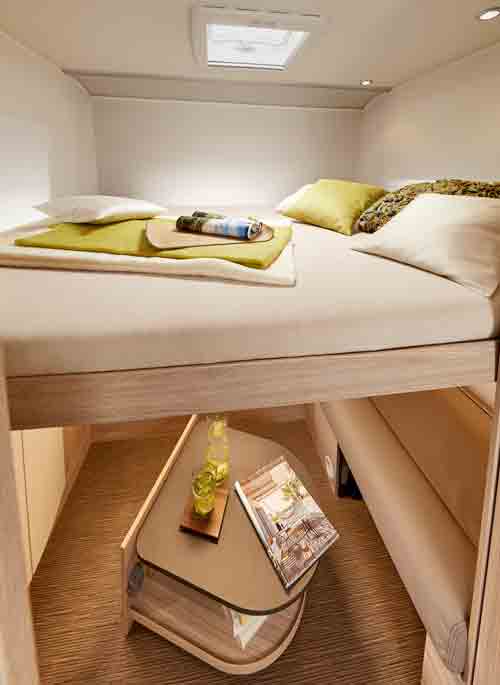 The drop down bed in the Ixeo I 744 - picture courtesy of Erwin Hymer Group