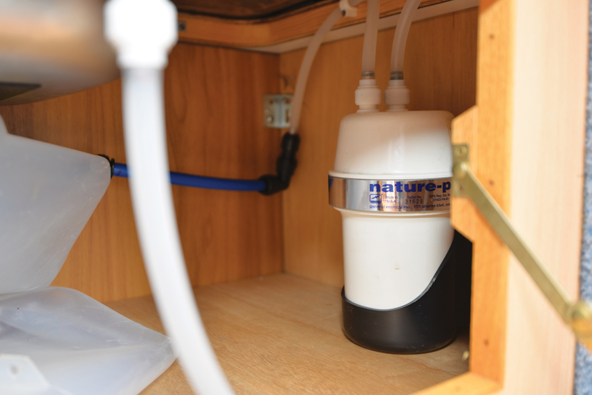 Water filters can allow you to drink straight from the tap, but remember to remove the cartridges over winter