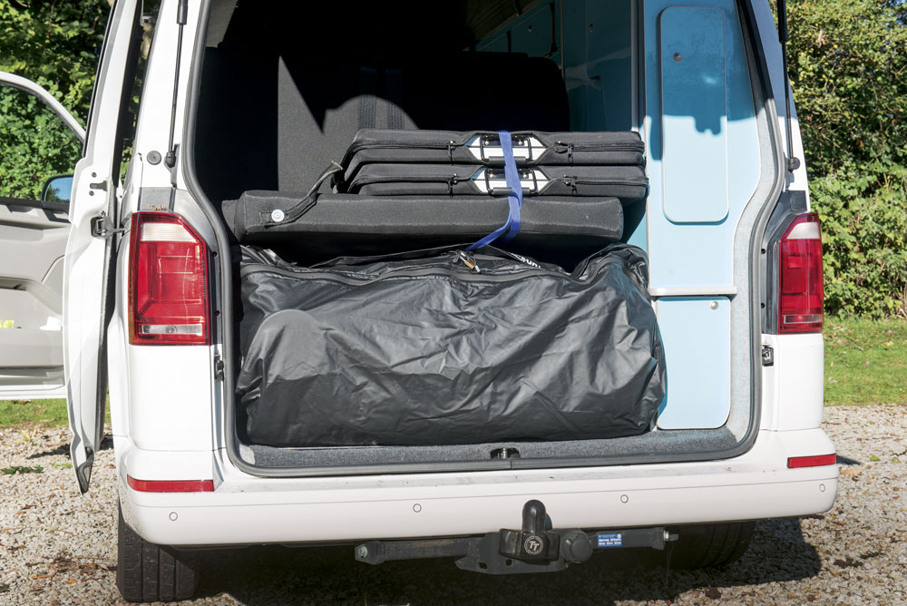 The contents of the campervan's boot were placed in a padlocked hitch rack bag