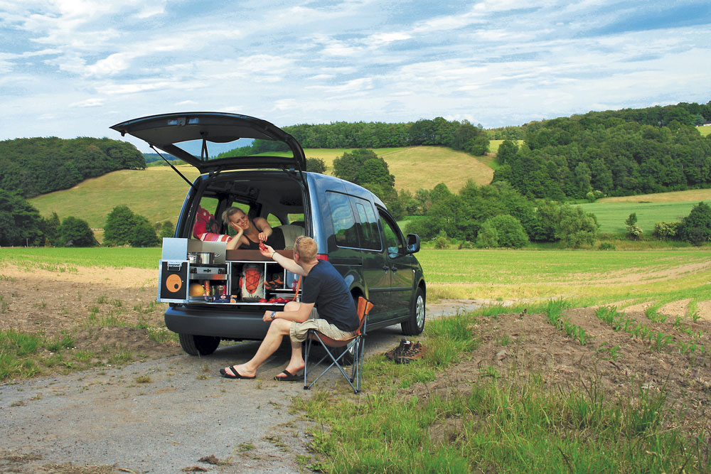 Ququq kit turns a car - this is a VW Caddy - into a campervan