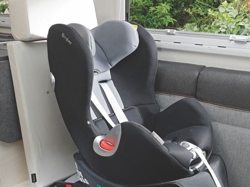 Isofix car seat for a motorhome