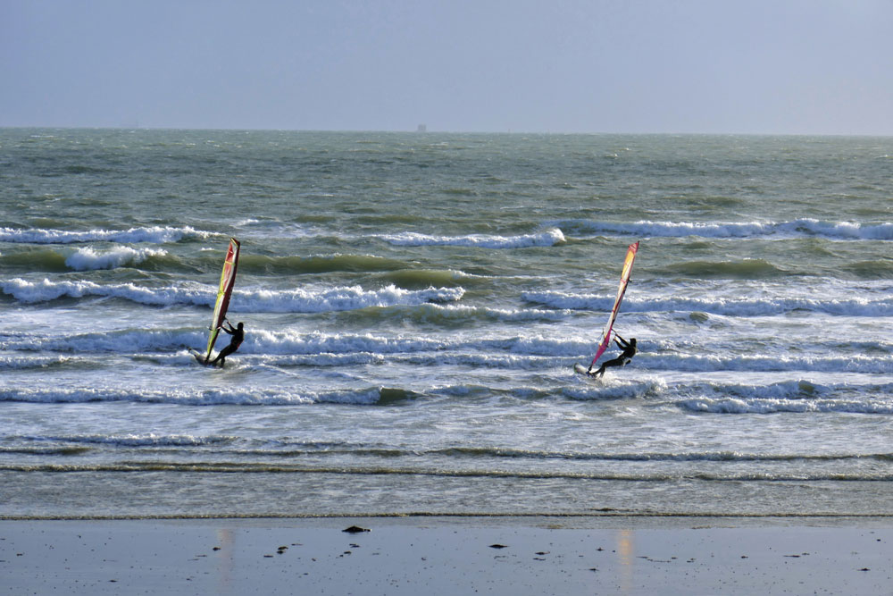 Surfers at East Wittering