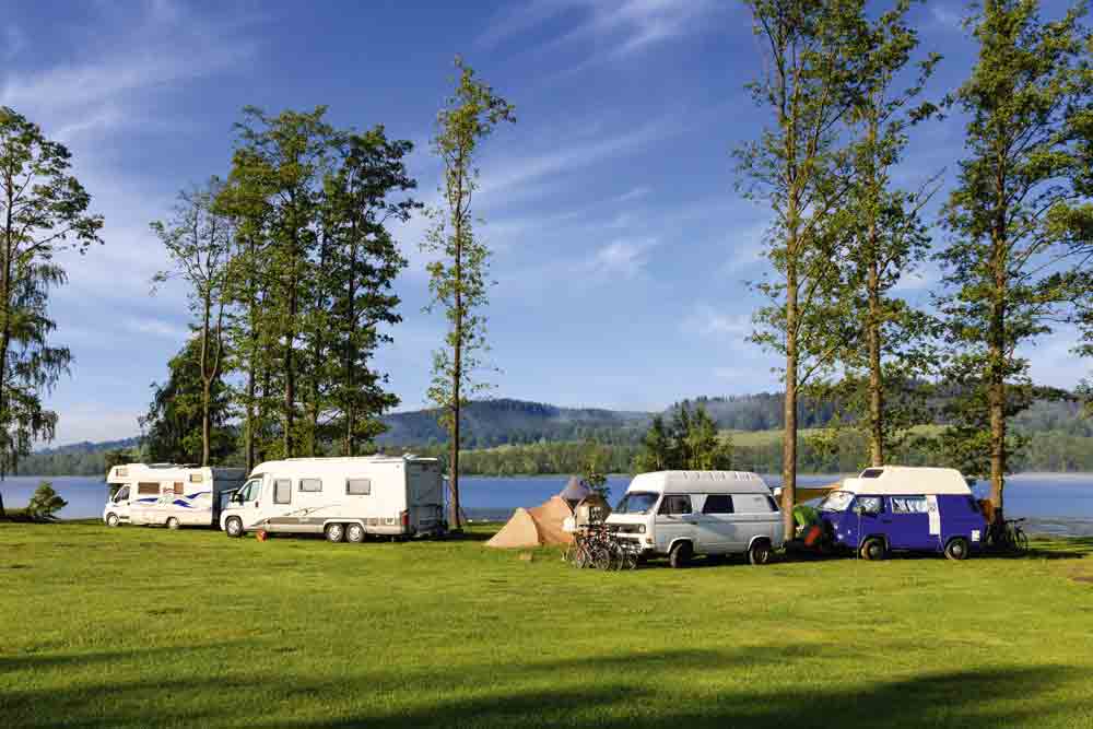Image of motorhomes at a campsite in the Czech Republic