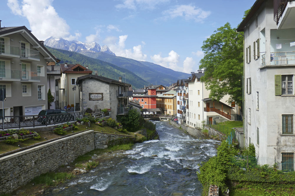 Ponte di Legno in Italy and the mountain streams