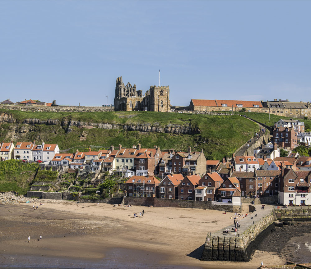 East Cliff in Whitby, with abbey ruins visible