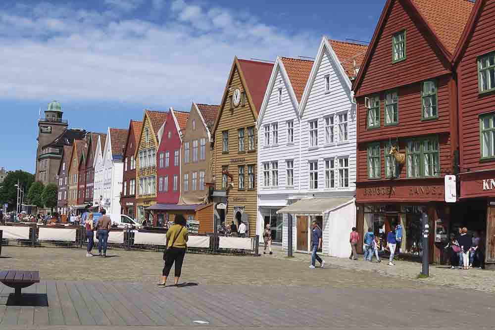 The buildings along the Bryggen in Bergen, Norway