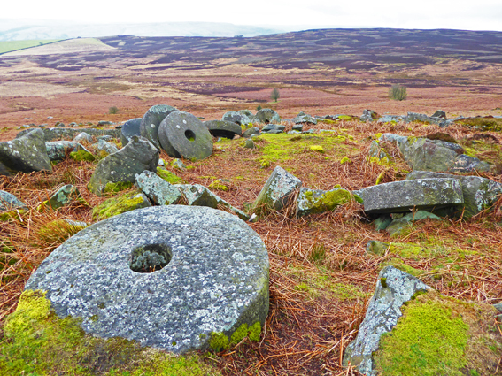 Abandoned millstones on Moscar Moor