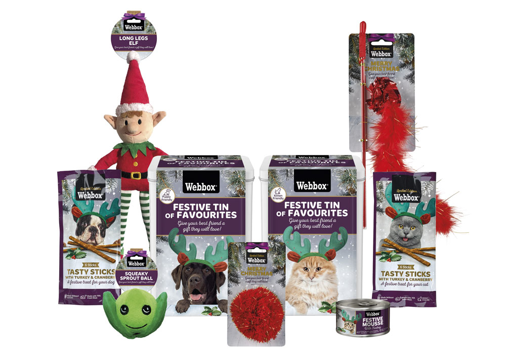 The Webbox Festive range of dogs food, treats and toys