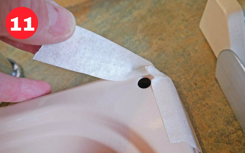 Use masking tape on the sink edges to stabilise the edge seal during refitting.