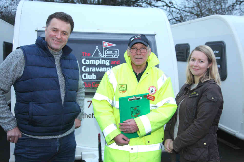 Caravan tow instructor Jack Cook with Sally and Will
