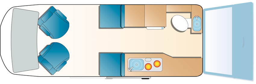 Rear kitchen layout campervan