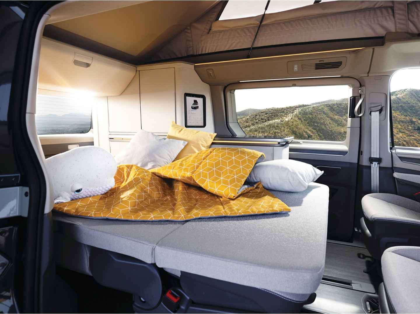 The bed inside the VW California Concept