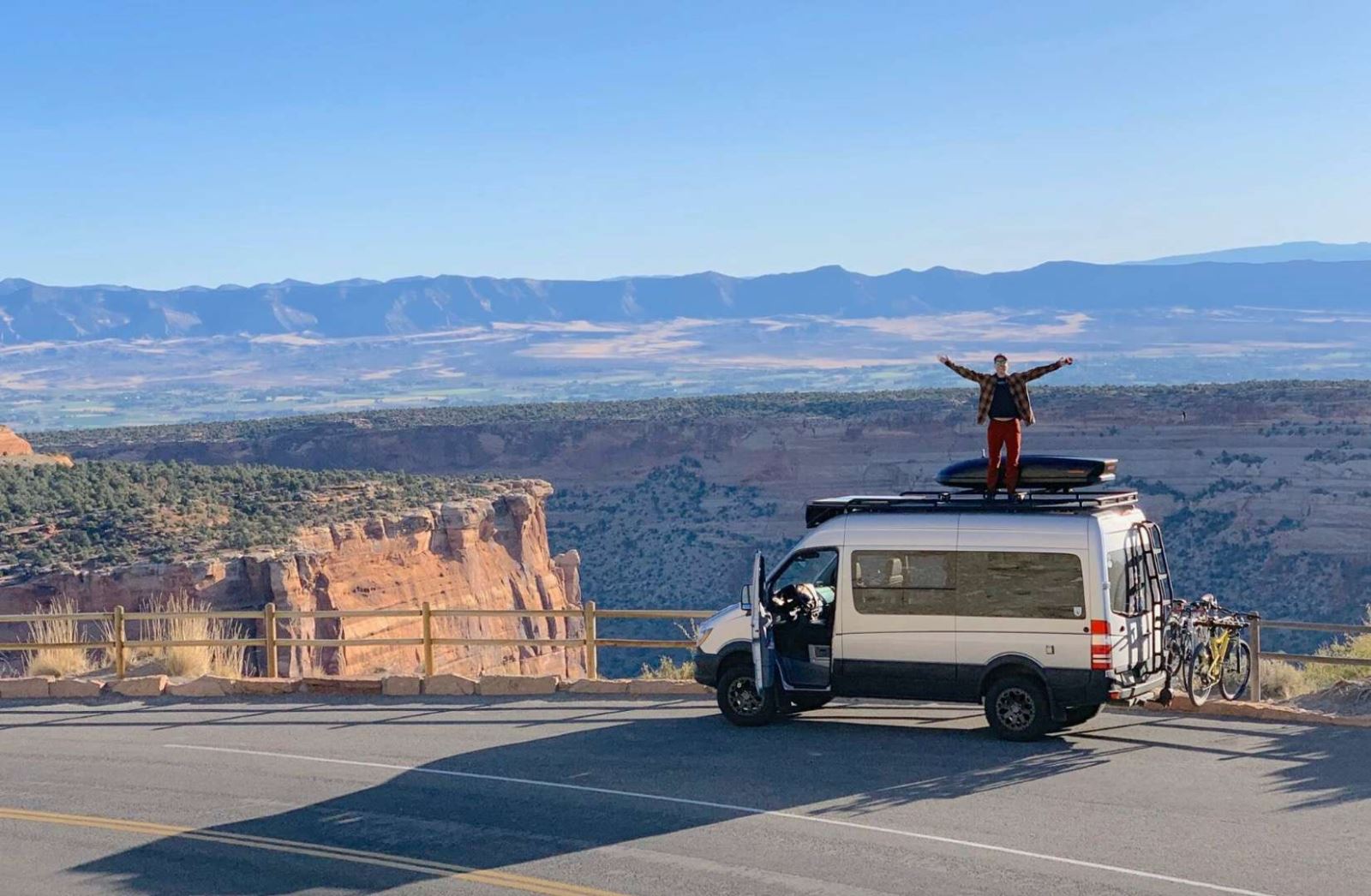 Campervan overlooking a canyon