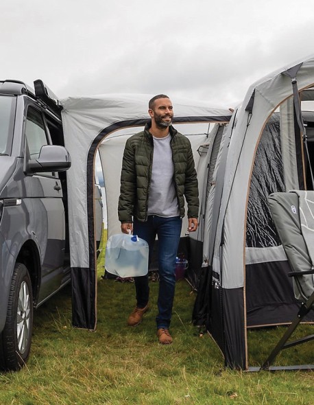 All driveaway models will come with a tunnel that connects the main body of the awning to the camper