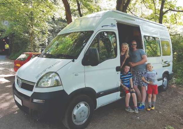 The salt family in their converted campervan