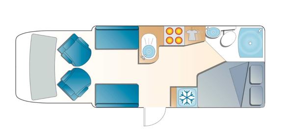 French Bed Campervan Layout