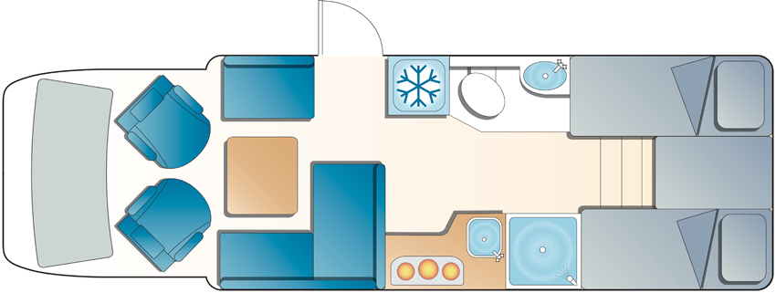 Single bed layout campervan