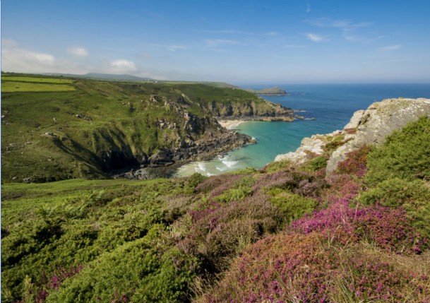 A view of Pendour cove from cliffs at Zennor