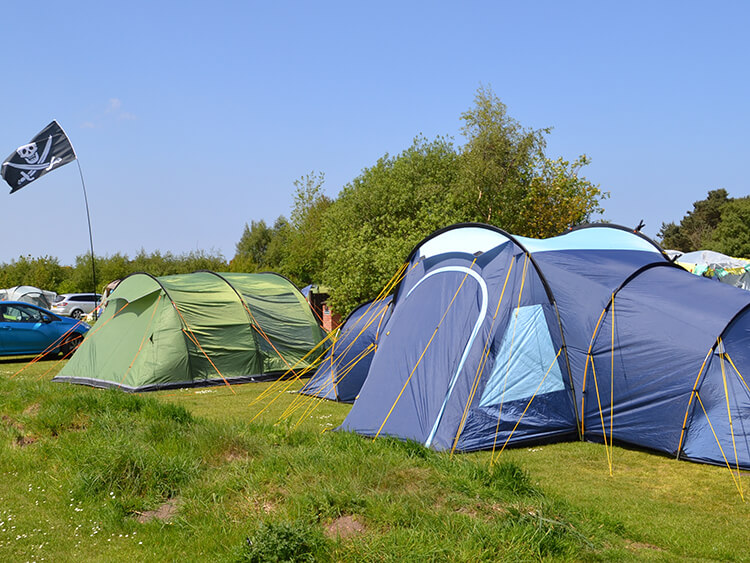 Family tents on a campsite