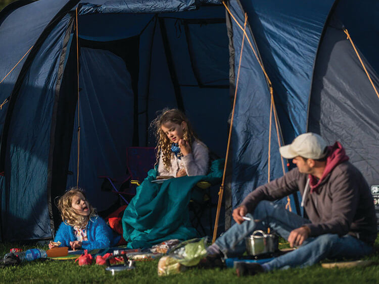 Idyllic family camping