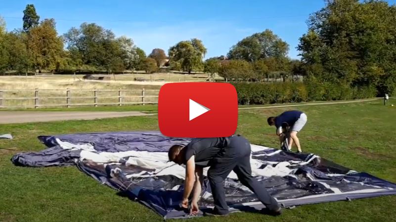 Pitching an inflatable tent