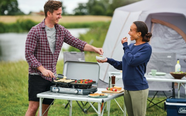 The Camping Kitchen 2Grill & Go setup