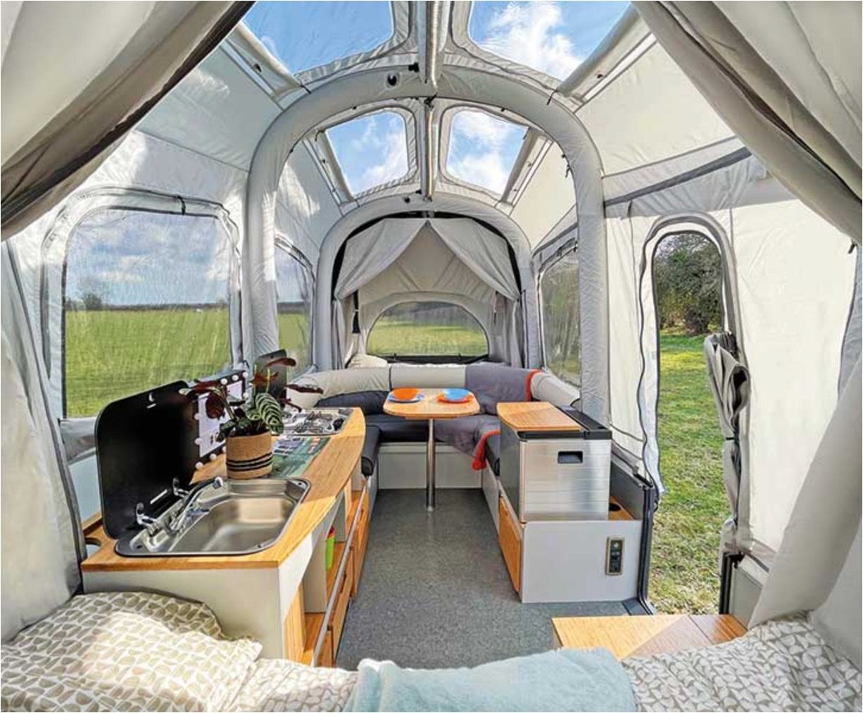 Inside the All-Road Opus folding camper